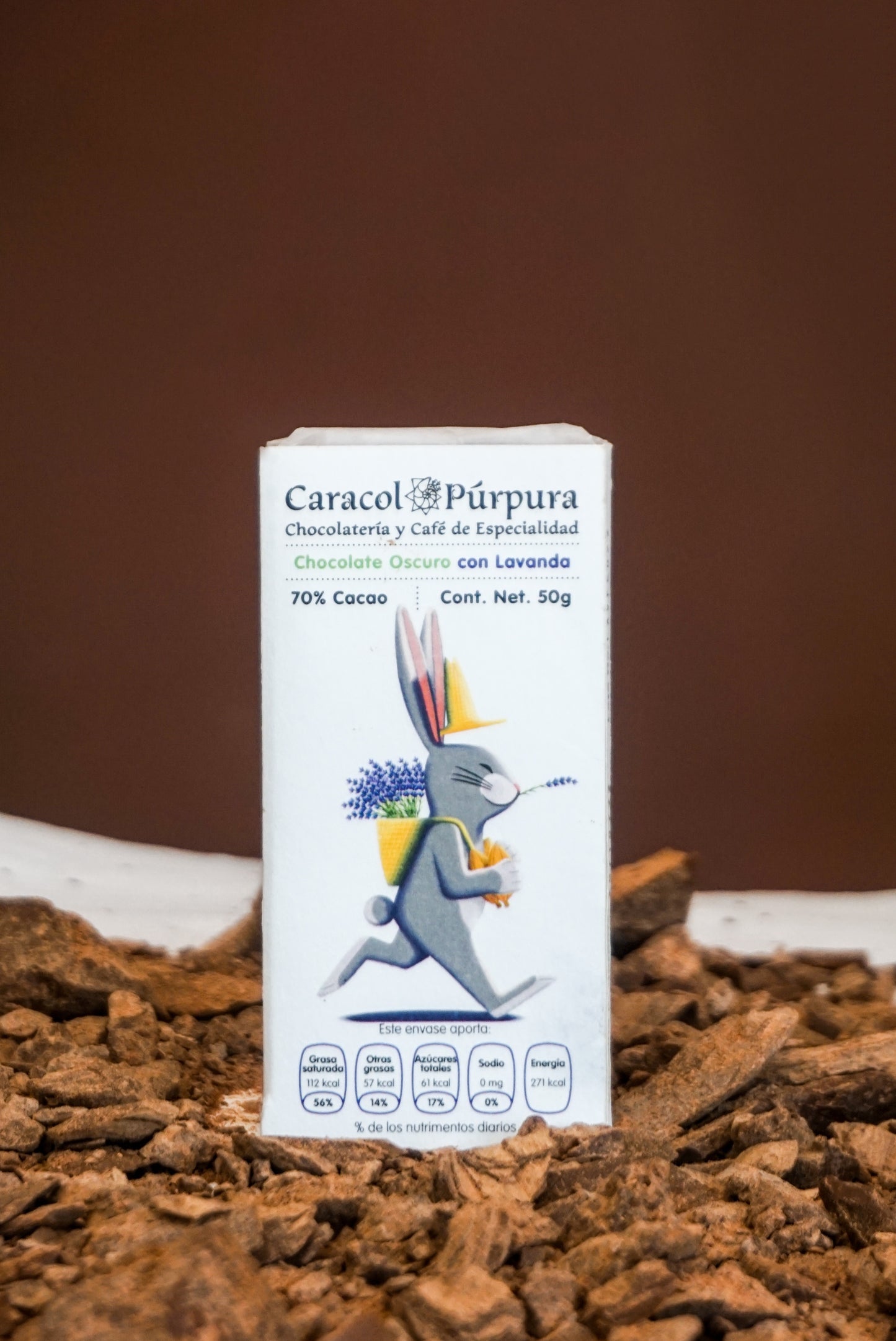 Barra 70% cacao con lavanda